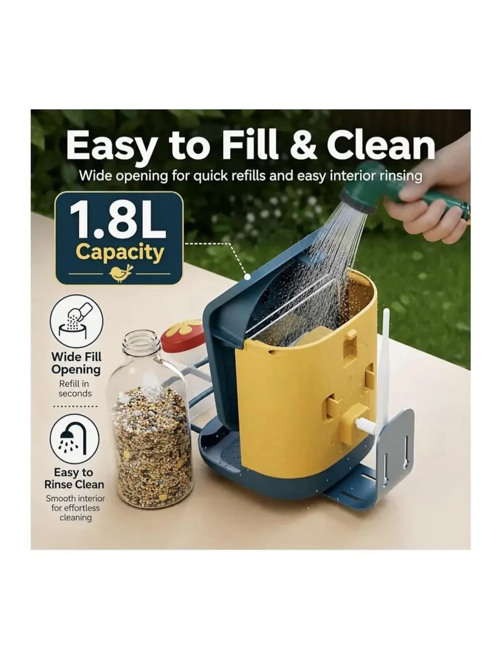 Camera Bird Feeders for Outside, Ideal Gift for Bird Lovers (Dark Blue)